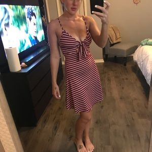Maroon striped Sun dresses